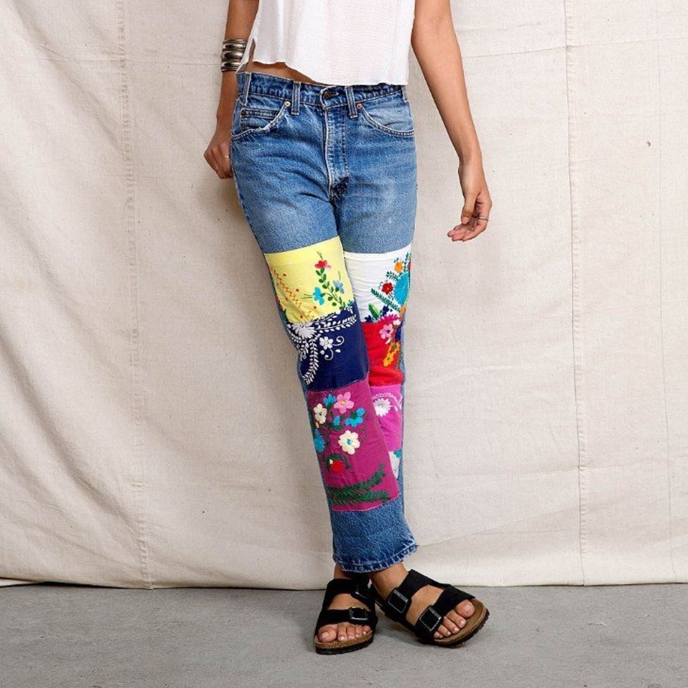 Urban Outfitters Embroidered Panel Jean